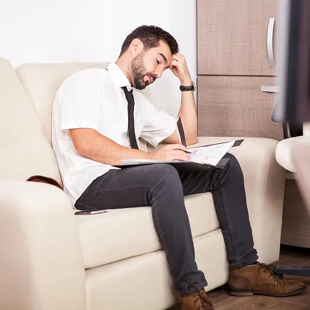 man on sofa