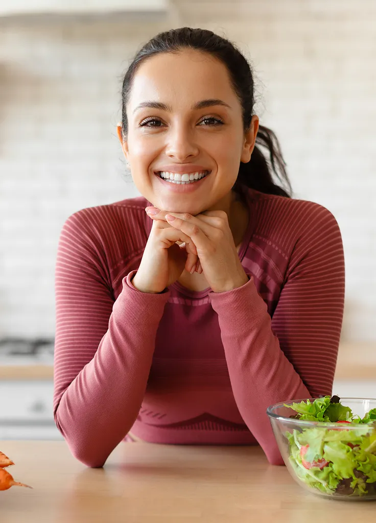 woman and salad