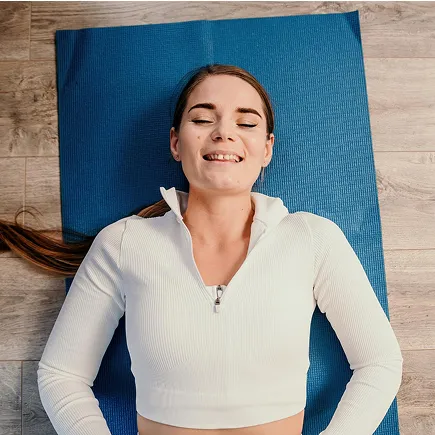 woman on youga mat