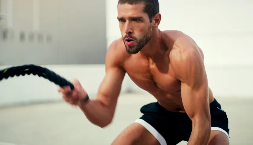 cropped shot of a handsome young sportsman working utc