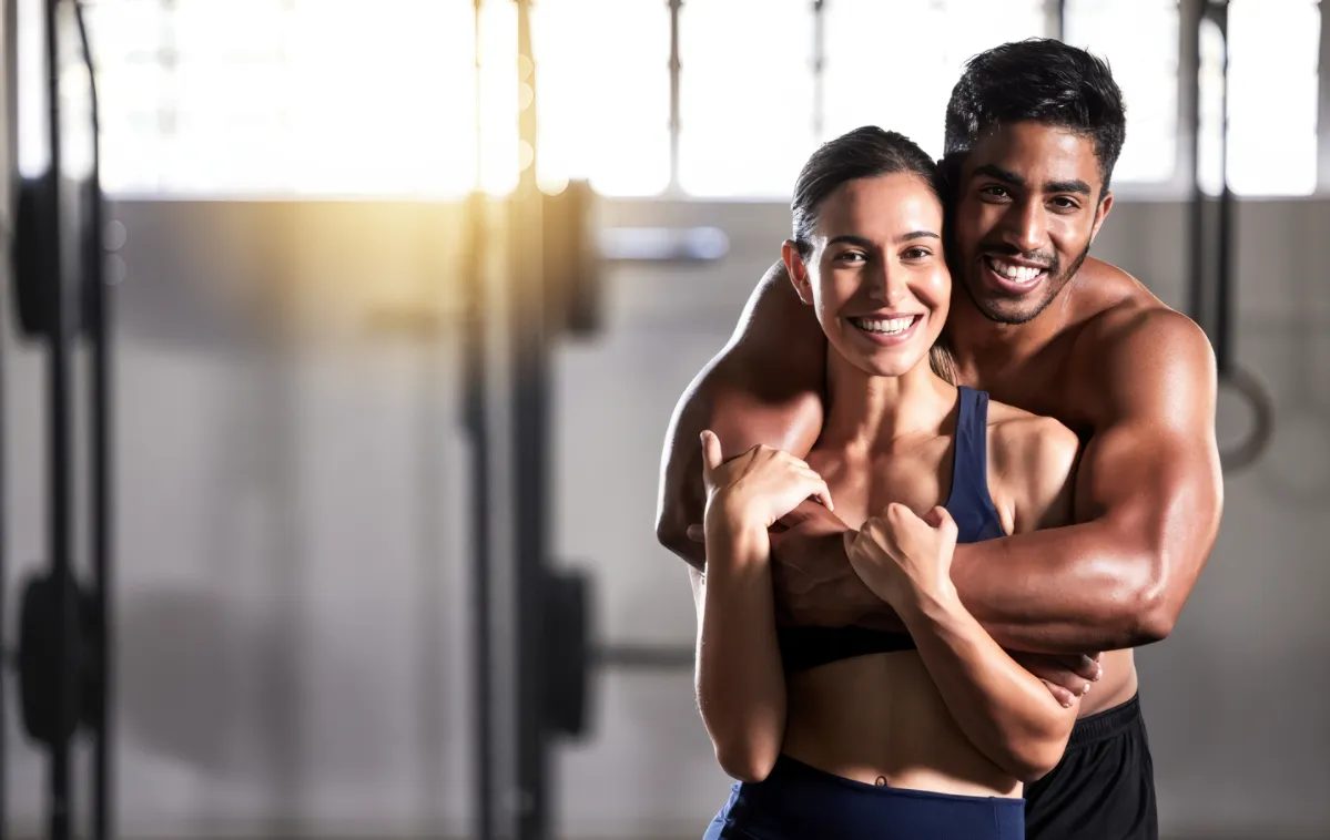 strong active and wellness couple looking fit and utc