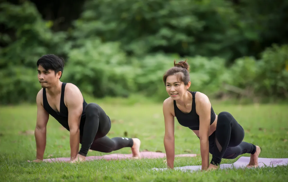 yoga action exercise healthy in the park utc